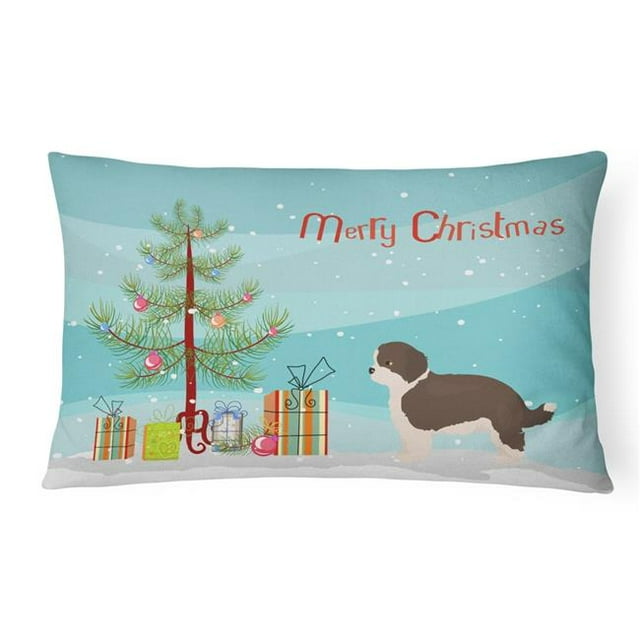 Carolines Treasures CK3840PW1216 Havapoo No.1 Christmas Tree Canvas Fabric Decorative Pillow