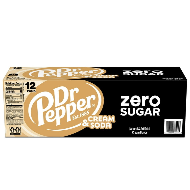 Dr. Pepper Cream Limited Edition Soda Pop 12 fl oz Can, 12 Pack