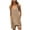 Khaki, variant on Idoravan Womens Jumpsuits and Rompers Summer Women's Solid Neck Sleeveless Casual Short Jumpsuit Rompers With Pockets