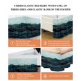 thumbnail image 5 of Abstract Waves Bed Skirt King Size 16" Drop Geometric Gold Line Mountain Sky Ruffled Wrap Around Bed Skirts Adjustable Elastic Bedskirt Dust Ruffle for King Size Bed, 5 of 7