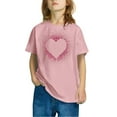 thumbnail image 2 of WRKEKC Boys T-Shirts, Summer Tops for Girls, Boys' and Girls' Summer Comfortable Heart Print Round Neck Short Sleeve Casual Sports T-Shirts, 2 of 4