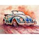 thumbnail image 1 of Pintura de diamante de taladro (DB5639) Kit de coche retro de resina redondo completo DIY 5D (WT557) 30x40cm Hugtrwg Para estrenar, 1 of 1
