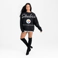 thumbnail image 3 of Women's Gameday Couture Black Pittsburgh Steelers Legacy Club Premium Fleece Drop Shoulder Oversized Sweatshirt, 3 of 6