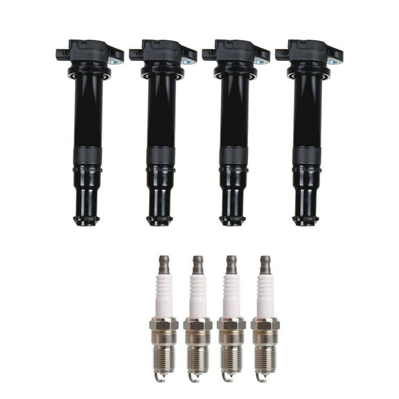 Set of 4 ISA Ignition Coils and 4 Spark Plugs Compatible with Hyundai Accent 2006-2011 1.6L L4 1599cc -ci Replacement for UF499