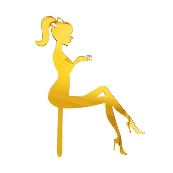 16 * 10,5 cm Pastel Plugin Tacones altos Niñas Princesa mágica Decoración de pastel Pastel dorado