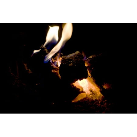 Canvas Print Wood Fire Burn Flame Fire Stretched Canvas 10 x