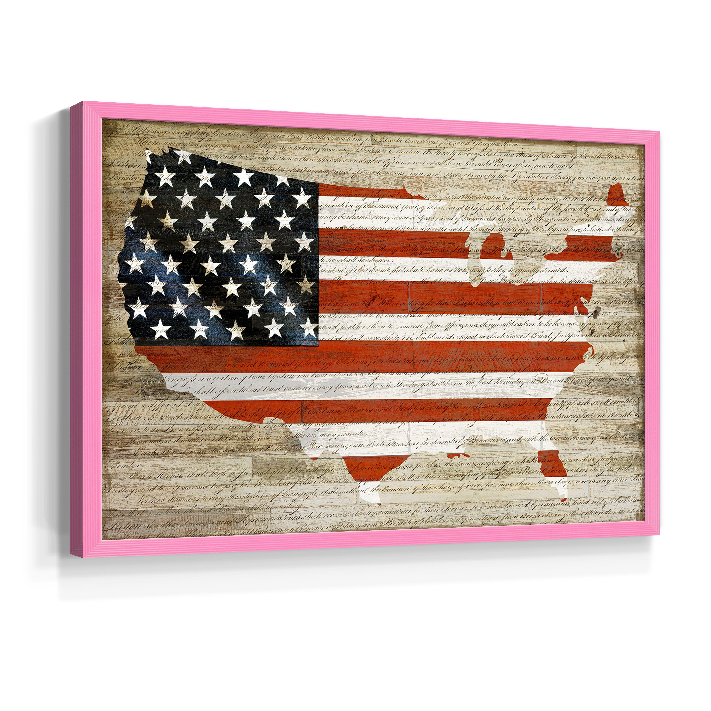 American Flag by Daniela Santiago - Restickable Framed Giclée Print