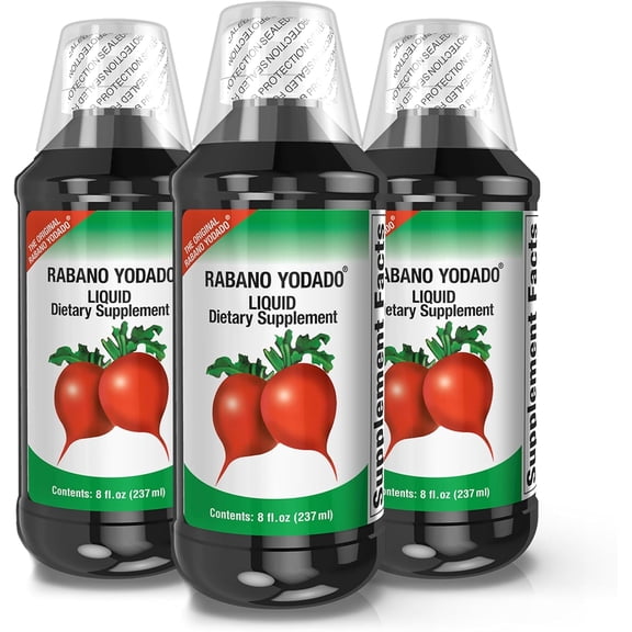 RABANO YODADO Liquid Supplement with Iodine, Nutritional Support for Immune Health 8 fl oz, 3 pack