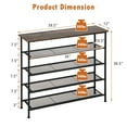 thumbnail image 3 of Resenkos Industrial Adjustable 5-Tier Metal Shoe Rack with 4 Shelves for 16-20 Pairs, Space-Saving Shoe Rack Organizer for Closet Entryway, 3 of 10