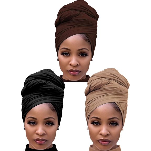 Head Wraps for Black Women Stretch Head Scarf Long African Hair Wraps Turban Headwraps Jersey Headbands