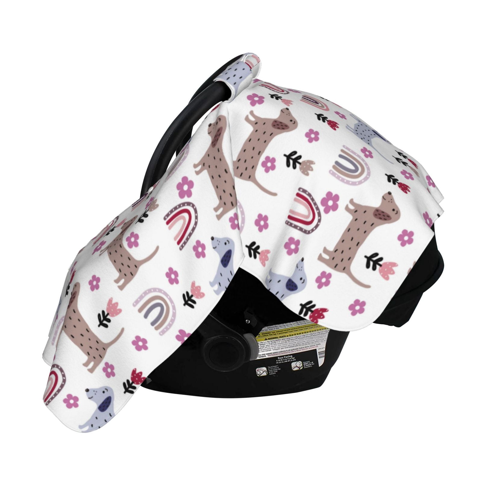 Naloa Cute Dog Baby Car Seat Cover, Breathable Baby Carrier Cover, Multiuse Baby Carrier Cover & Nursing Breastfeeding Cover
