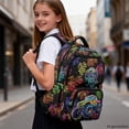 thumbnail image 6 of CHAQLIN Colorful Monster Truck Pattern Lightweight Backpack for School Camping, Adjustable Padded Straps Wear Resistant 600D Polyester School Bag, 6 of 6