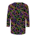 thumbnail image 5 of Jjayotai Mardi Gras Shirts Women, Fat Tuesday Shirt, Sparkly Funny Graphic Tees, Carnival Themed Tshirt 3/4 Sleeve Party Womens Tops Multicolor M, 5 of 5