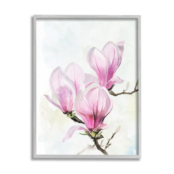 Stupell Industries Soft Pink Magnolia Blossoms Watercolor Floral Painting, 11 x 14,Design by Jennifer Paxton Parker