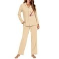 thumbnail image 2 of FOR U DESIGNS Heart Corgi Button Pajamas for Women Set Pants 2 Piece Button Up Pajama Sleepwear with Pockets Size XL Nightwear Long Sleeve V-neck Tops for Women, 2 of 7