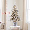 thumbnail image 4 of OasisCraft Pre-Lit 4.5FT Snow Flocked Christmas Tree 100LED Lights, 4 of 8
