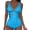 Swimwear-790Light Blue, variant on Swimsuits for Women Plunge V Neck Top Ruched High Cut Bottom One Piece Bathing Suits Smooth Fabric Solid Pattern Mesh Panel Detail Tummy Control Pool