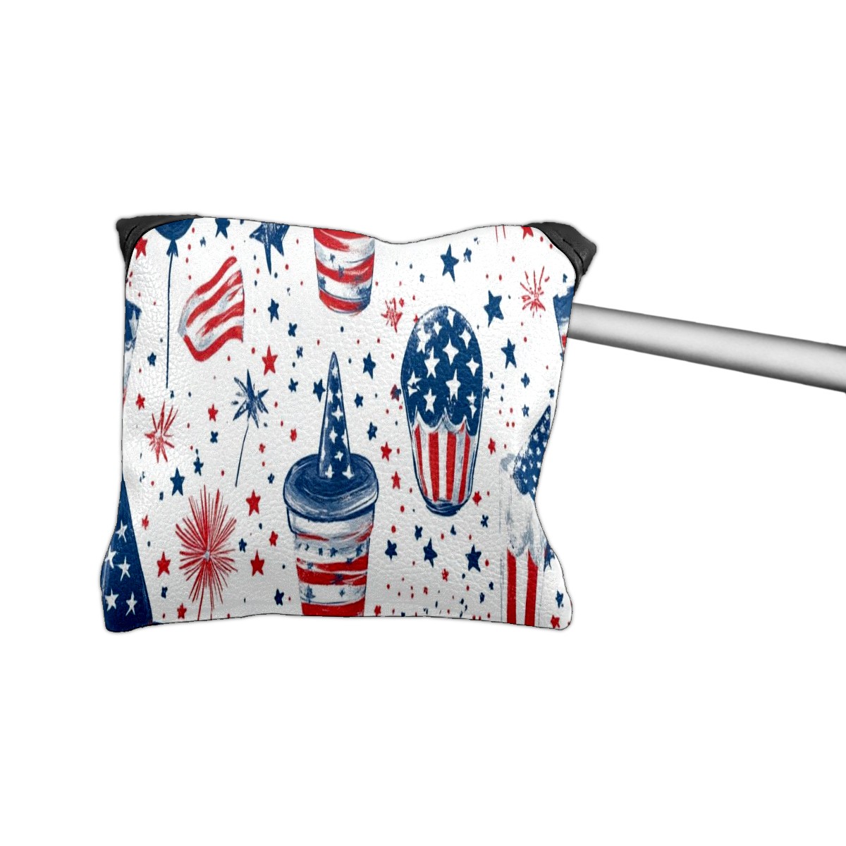 Golf Mallet Putter Cover Premium Leather Golf Putter Head Cover with Magnetic Closure, Golf Cover for Men and Women Flag Pattern