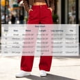 thumbnail image 3 of Lcvrioyc Wide Leg Pants for Women High Waisted Loose Pants Business Work Trousers with Pockets Fall Outfits(Red,X-Large), 3 of 7