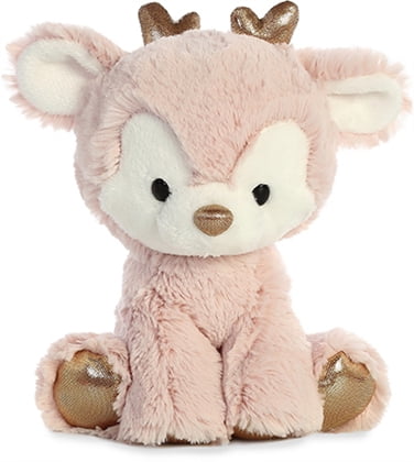 Rose Gold 8" Reindeer Aurora pink stuffed animal plush baby deer Christmas 