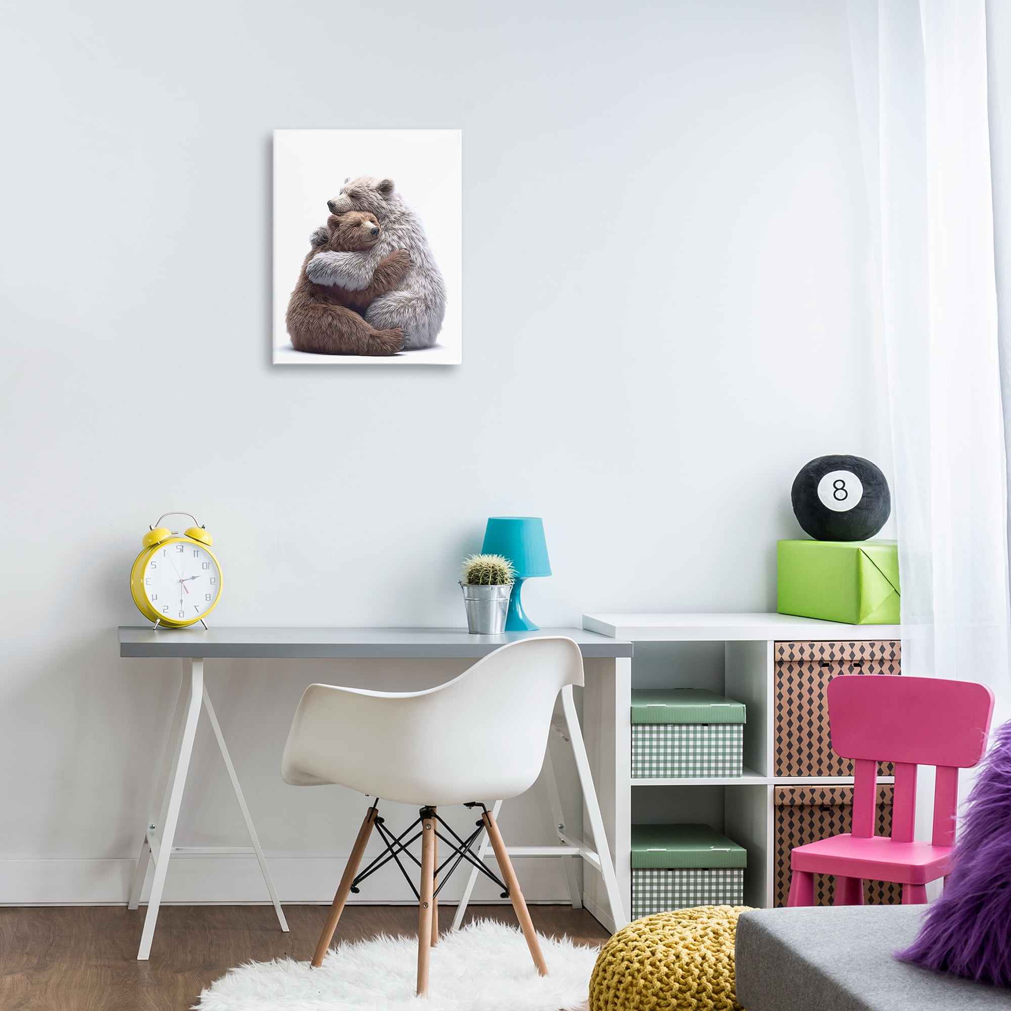 Stupell Industries Hugging Bear Pair Animals & Insects Painting Gallery Wrapped Canvas Art Print Wall Art, 16 x 20