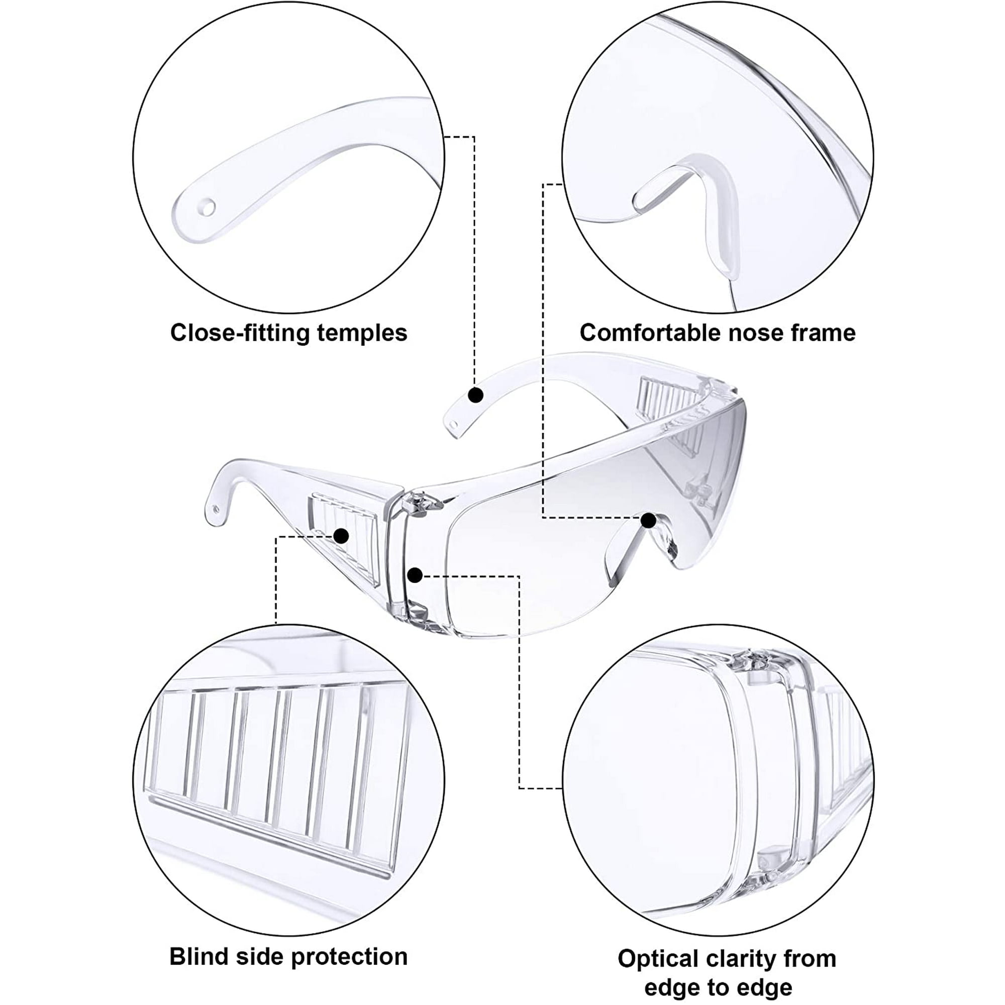 Pcs Lunettes de Sécurité en Polycarbonate Cadre Clair Haute - Main Image