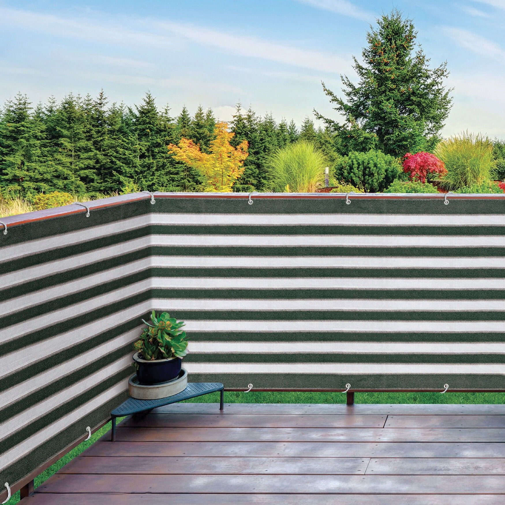Custom 3 Feet Tall Beige White Privacy Fence Deck Screen Home Balcony Yard Cover 