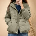 thumbnail image 2 of Winter Warm Coats for Womens Fashion Plus Size Solid Color Down Jacket Short Thick Stand Up Collar Style Jacket, 2 of 8
