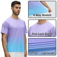 thumbnail image 5 of Satankud Men's Swim Shirts Rash Guard UPF 50+ UV Sun Protection T-Shirt Quick Dry Fishing Beach Shirt Purple Gradient Sky Blue XXL, 5 of 7