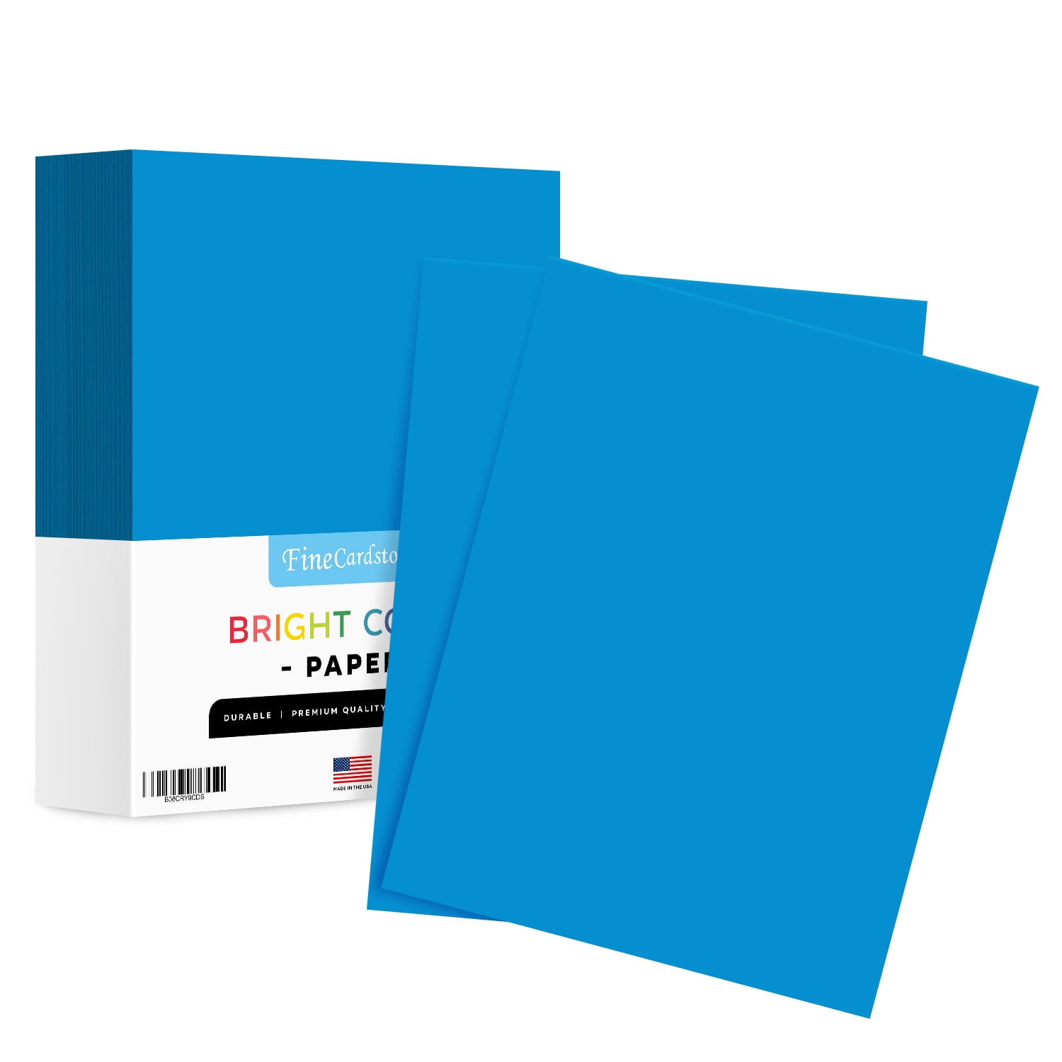 8.5 x 11 Blue Neon Bright Fluorescent Colored Paper, 20lb Bond (75GSM)  Paper