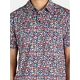 thumbnail image 3 of Birdie Bound Men's Ditsy Flower Print Golf Polo Shirt with Short Sleeves, Sizes S-5XL, 3 of 5