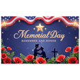 thumbnail image 3 of Patriotic Decor Memorial Day Banner Red Poppy Decoration Remember and Honor for Ceremonies Events Military Occasions, 3 of 7