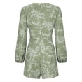 thumbnail image 4 of Salopette Courte à Volants Fluides Vert Lime à Jambe Droite à Étages pour Femmes Automne Été Floral Graphique Coupe Ample Salopette Courte Shorts Unité Femmes Vêtements 2025 TG, 4 of 5