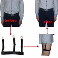 thumbnail image 2 of 2pcs(1pair) Shirt Suspenders Extra Wide for Men's Leg Thigh Elastic Stays Holder Black for Men, 2 of 3