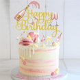 thumbnail image 2 of Cake Toppers HQKJGSYX 7 piezas dorado y rosa para fiesta de cumpleaños, 2 of 6