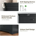 thumbnail image 4 of PulseFay Farmhouse 5 Drawer Dresser for Bedroom, 47" Tall Chest of Drawers, Wood White Dresser with Deep Drawers, Storage Dressers Organizer for Bedroom, Living Room, Hallay, Black, 4 of 8