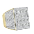 thumbnail image 3 of Men's Big 14K Gold Over Baguette/Round Cut Simulated Diamond 5.00 Cwt. Ring Band, 3 of 5