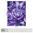 thumbnail image 4 of WYYP Flannel Blanket Purple Butterflies Rose Soft Sherpa White, 4 of 6