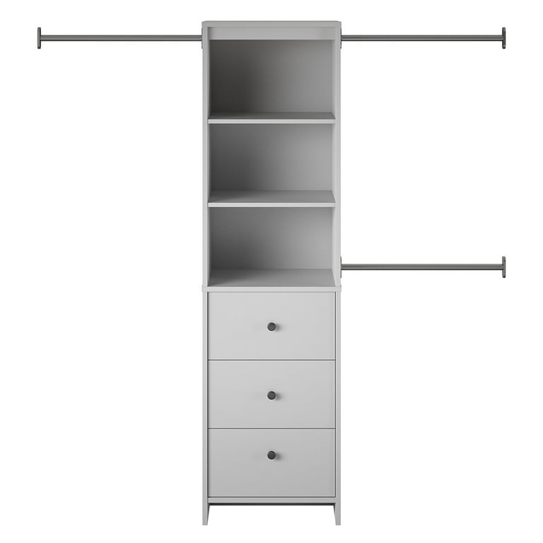 Systembuild Evolution Evone 3 Drawer Closet Storage, White