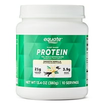 Equate Plant-Based Protein Powder Supplement, Smooth Vanilla, 13.4 oz