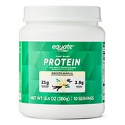 Equate Plant-Based Protein Powder Supplement, Smooth Vanilla, 13.4 oz