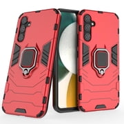 SaniMore for Samsung Galaxy A34 5G Case, Anti-Fall Shock Absorption Rugged PC Backplane Cover with Metal Folding Ring Bracket Military Grade Shockproof Protective Shell for Samsung A34 5G, Red
