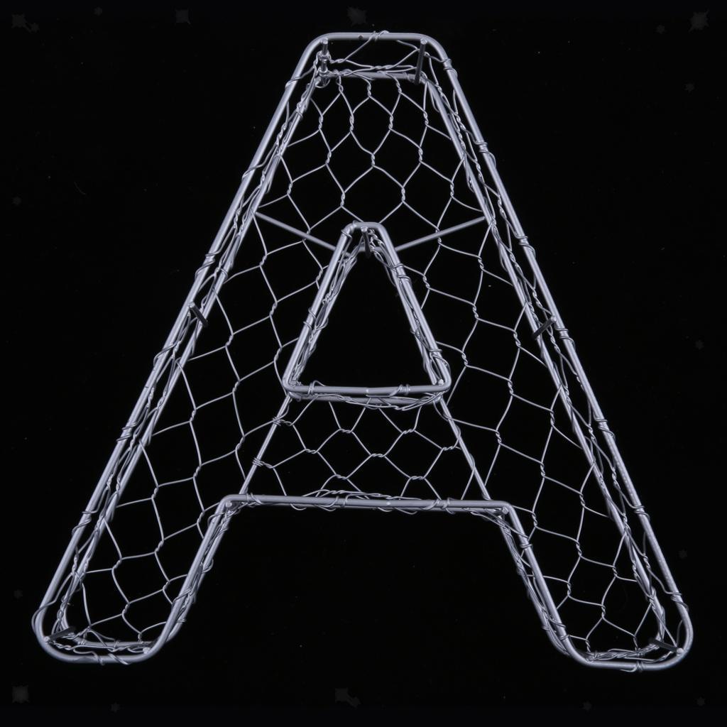 Iron Alphabet AZ Frame Wire Wreath Succulent Pot Metal Planter Box