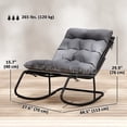 thumbnail image 3 of Outsunny Outdoor Rocking Chair w/ Cushion, Oversized Patio Chair, Dark Grey, 3 of 10