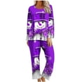thumbnail image 2 of Censtreet Christmasomen's Pajama Sets Long Sleeve Sleepwear Nightwear Soft Pjs Lounge Sets, 2 of 6