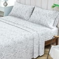 thumbnail image 2 of King Size Bed Sheets Set PC Soft Cooling Thread Count Microfiber Printed Sheet Deep Pocket Breathes Better Machine Washable Tropical Palm Tree Fronds Patterned Double, 2 of 6