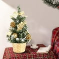 thumbnail image 5 of Coollooc Mini Christmas Tree, Pre Lit Artificial Mini Xmas Tree for Tabletop,Outdoor,Bedroom,Office Decorations,Includes Led Lights(Gold,No Light), 5 of 7