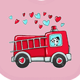 thumbnail image 4 of Inktastic Valentine Fire Truck with Cute Dalmatian and Hearts Boys or Girls Baby Bib, 4 of 4
