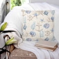 thumbnail image 3 of Pillow Covers 24x24 Set of 2, Nautical Coastal Throw Pillow Covers Decorative Couch Cushion Cover, Vintage Beach Coral Starfish Shell Microfiber Soft Square Pillowcases for Bedroom Living Room Sofa, 3 of 7