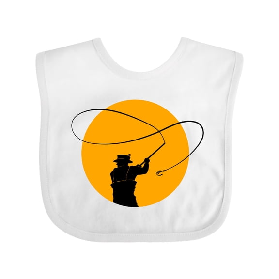 Inktastic Fly Fishing Sun Silhouette Boys or Girls Baby Bib